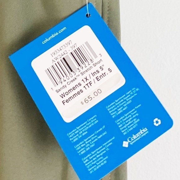 NWT Columbia Sandy Creek Stretch Semi Fitted Mid Rise 4” Shorts In Green - Picture 8 of 11